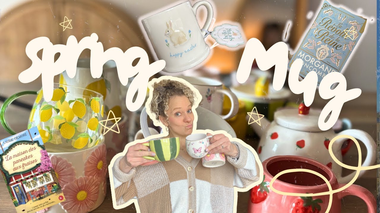 💐 Collection de mugs de printemps 🌷 + book haul cosy