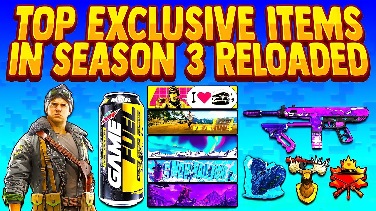BEST EXCLUSIVE ITEMS in Season 3 Reloaded Warzone/Vanguard *Rare*