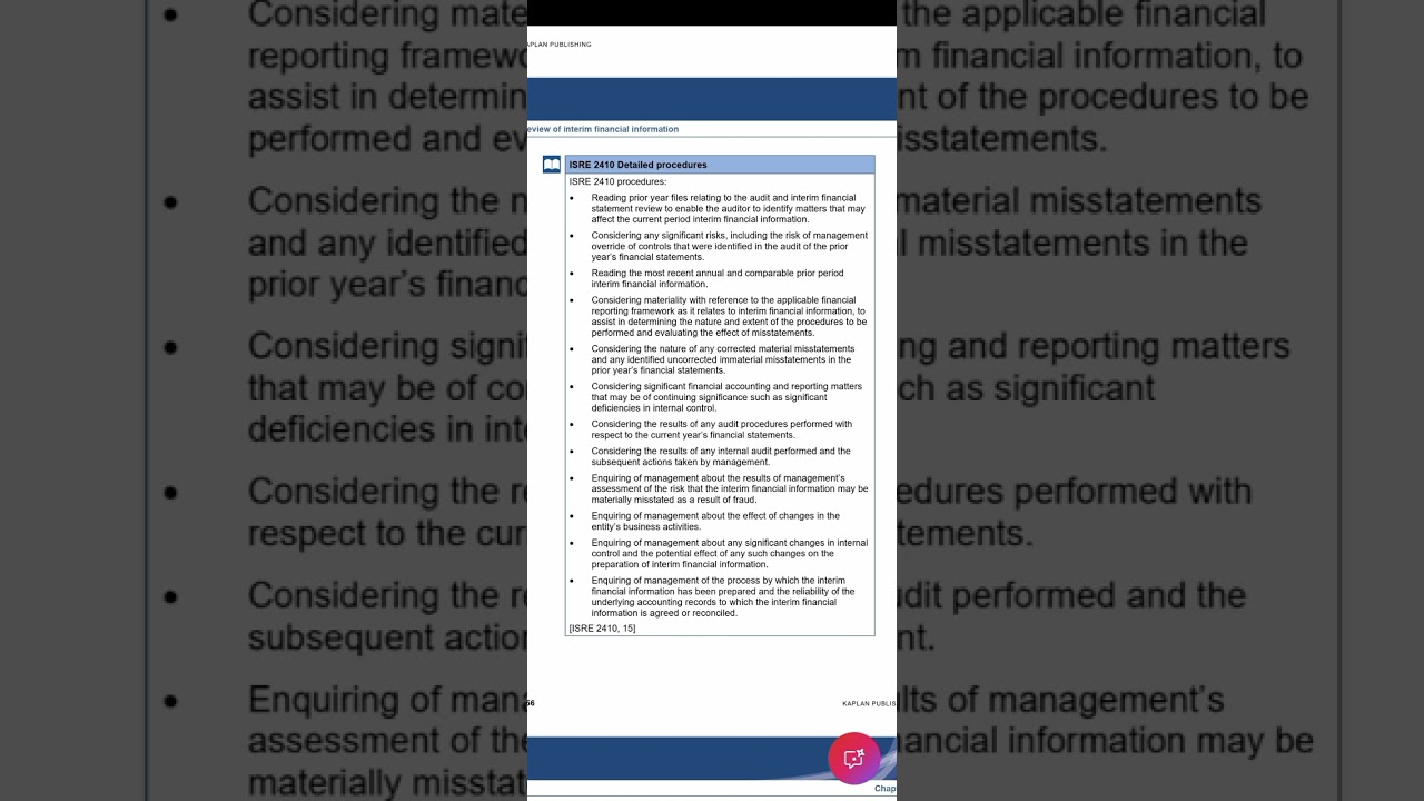 ACCA AAA - Review of Interim Financial Statements
