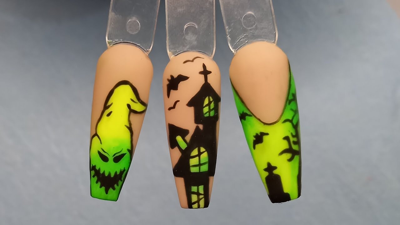 Uñas para Halloween #manoalzada #uñasdehalloween #uñasacrilicas  👻🎃💀