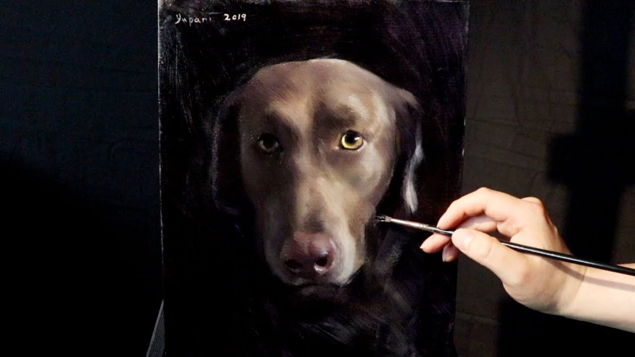 Let's PAINT a CHOCOLATE LABRADOR!! | WATER MIXABLE OILS