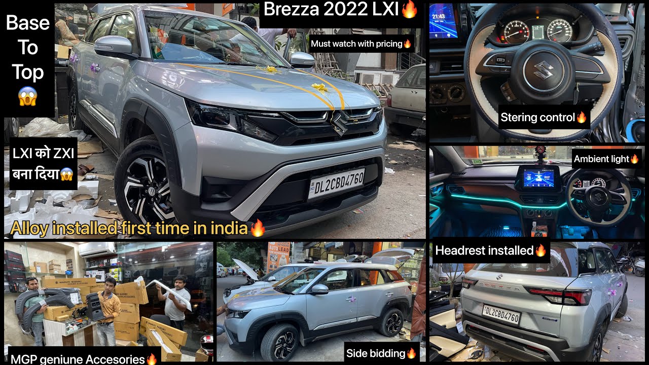 Brezza 2022 lxi modification🔥Brezza 2022 headrest✅2022 brezza modified✅Brezza facelift lxi modified