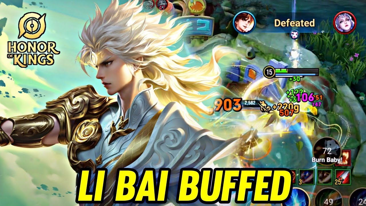 HOK : LI BAI BUFFED NEW PATCH - HONOR OF KINGS