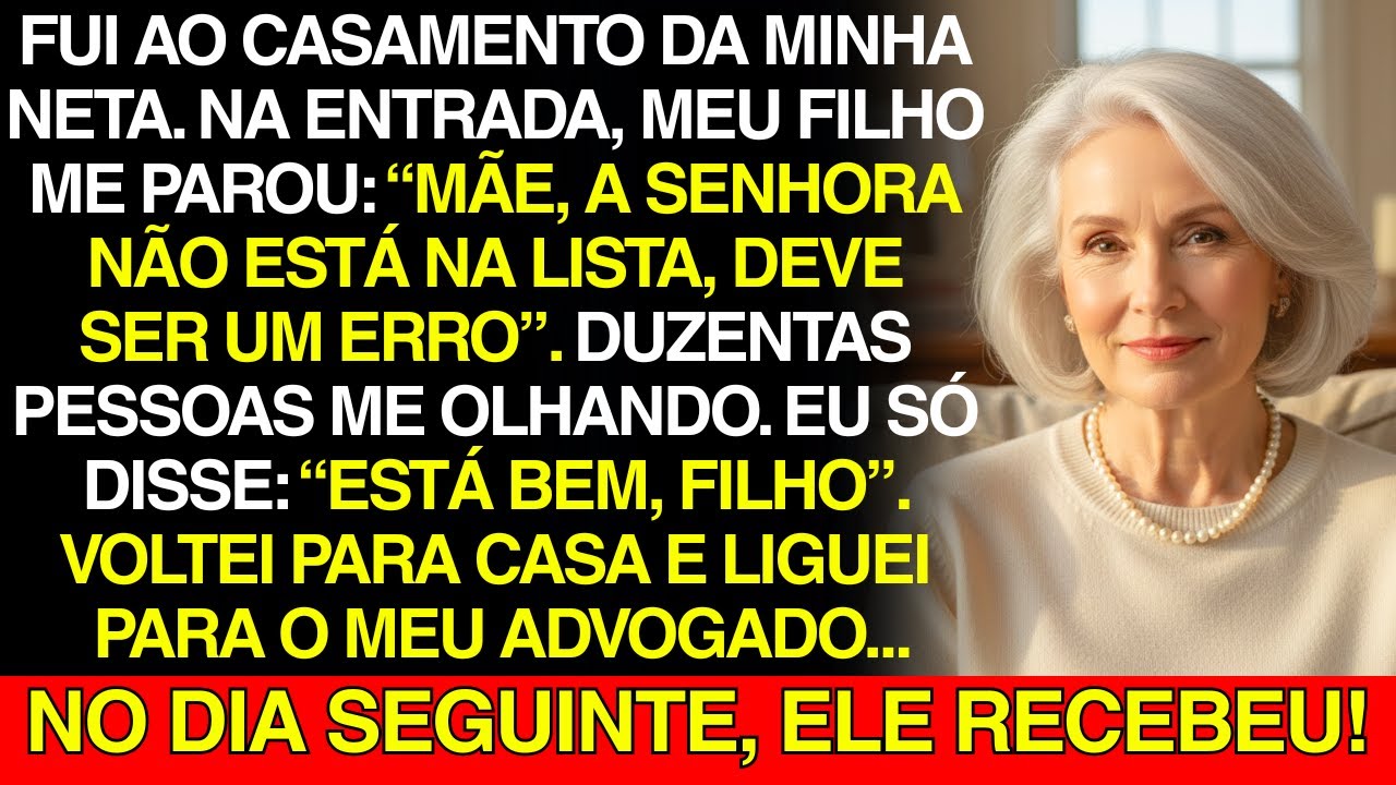 Meu filho me barrou no casamento da neta... Voltei para casa e fiz ele perder o chão.