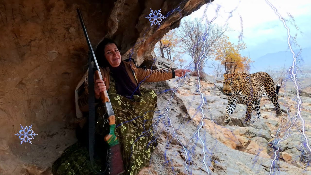 Narges vs. wild animals, rain, and relentless cold (leopard attacks Narges)