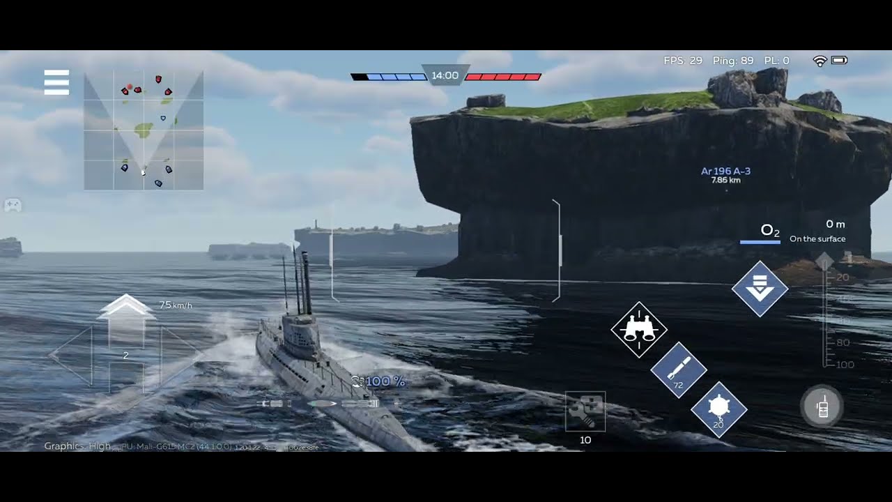 German Type XXI Class U Boat in action⚓ (War Thunder Mobile)