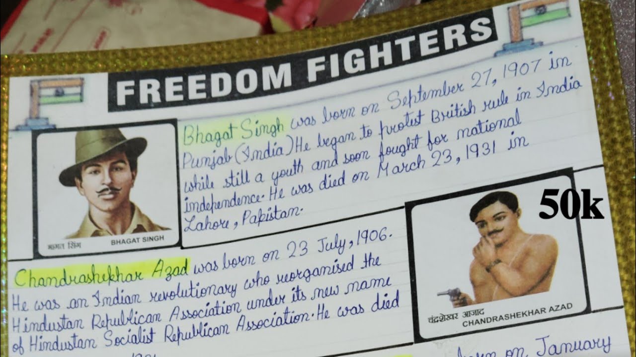 INDIAN FREEDOM FIGHTERS #SCHOOL PROJECT