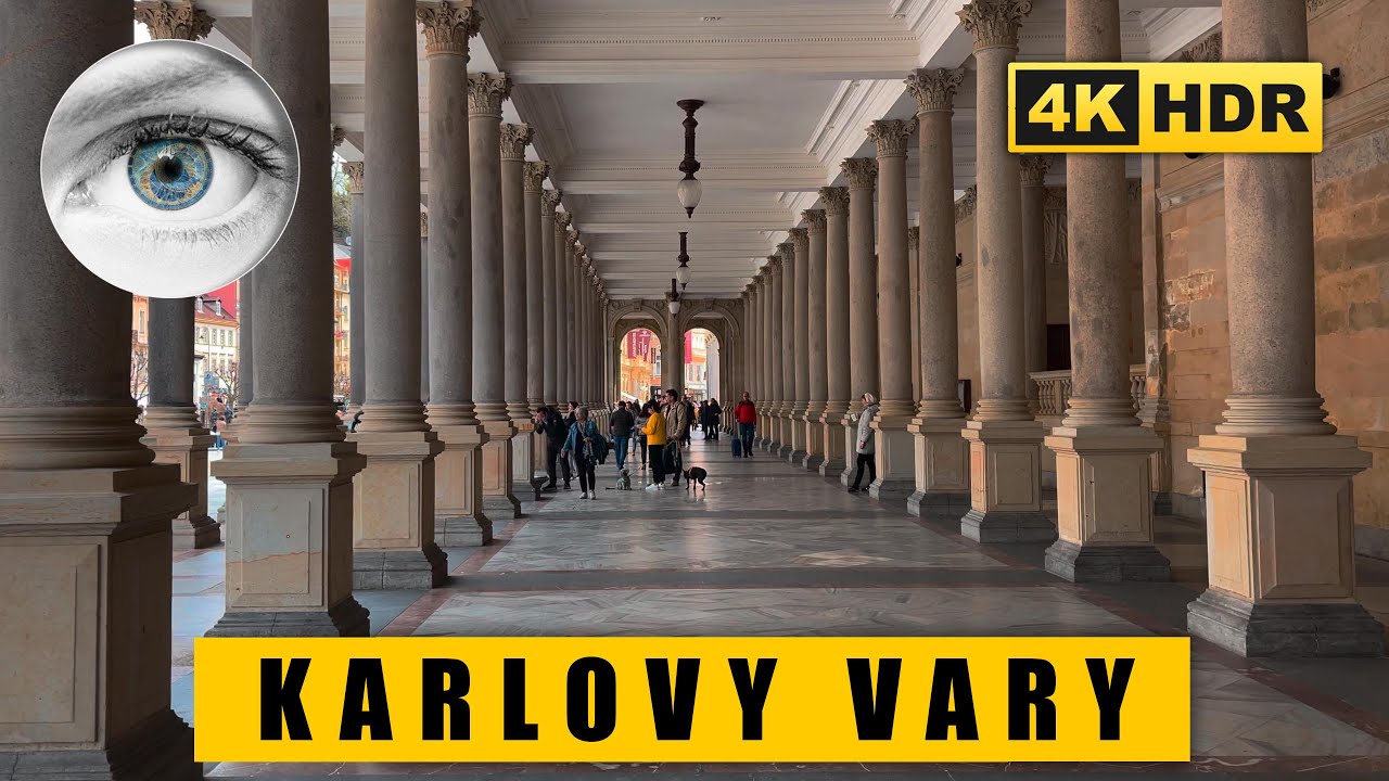 Karlovy Vary 4K Carlsbad walk: Hotel Thermal, Mill Colonnade, Grandhotel Pupp 🇨🇿 Czech Republic HDR