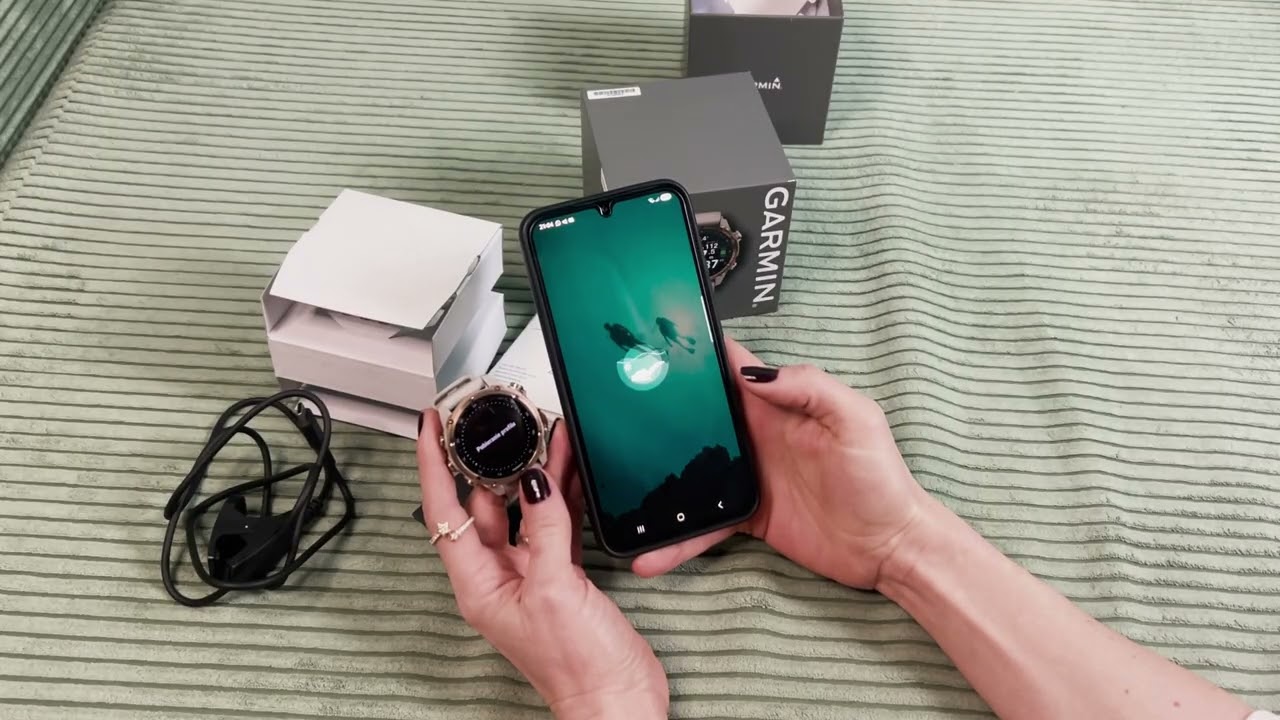 Uruchamianie komputera  Garmin Descent Mk3i i parowanie go z telefonem 