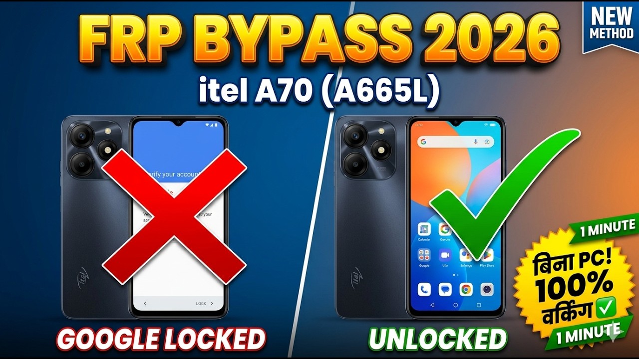 Itel A70 A665L FRP Bypass Android1! Itel A70 (A665L) Frp Unlock! itel  A70 GOOGLE/FRP BYPASS 2026