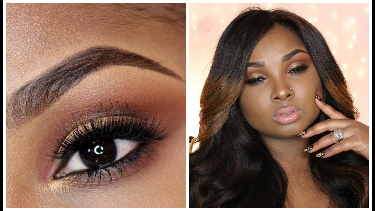 Full Face Make up tutorial - Bronze smoky eye -neutral/nude lips