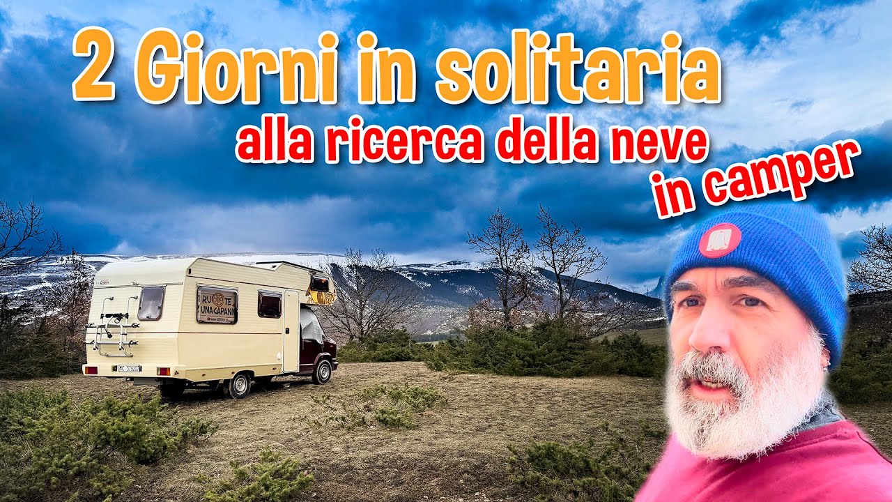 Da solo con Camper Vintage alla ricerca della neve