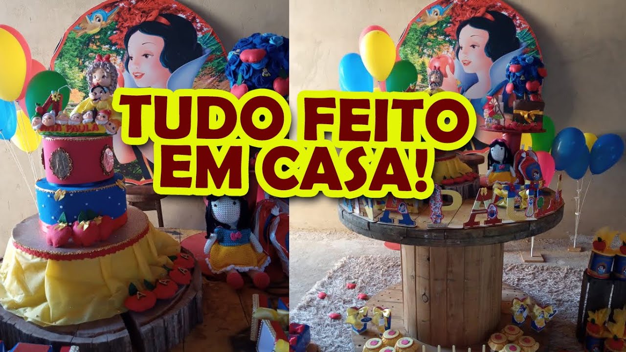 DECORAÇÃO BRANCA DE NEVE - FEITA EM CASA • Camila Capelin
