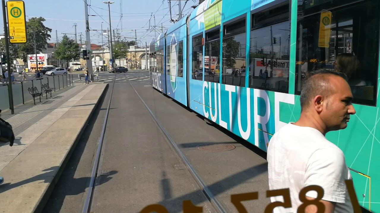 Line 6 Dresden Straßenbahn/Tram - Webergasse to Schillerplatz