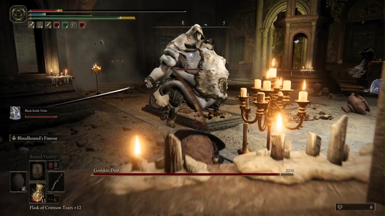 Elden Ring Bossfight Godskin Duo melee NG+5