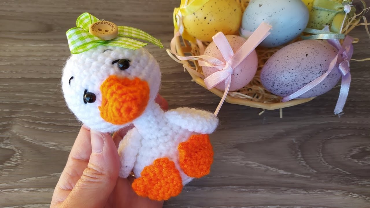 Утка крючком 🌼 Пасхальный мастер-класс амигуруми 🦆