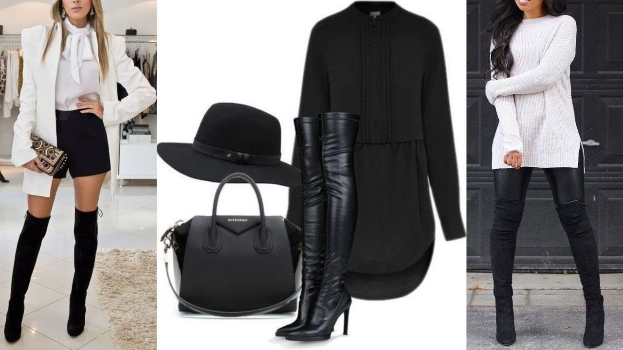 IDEAS CON BOTAS LARGAS NEGRAS PARA INVIERNO 2022🤍IDEAS WITH LONG BLACK BOOTS FOR WINTER 2022