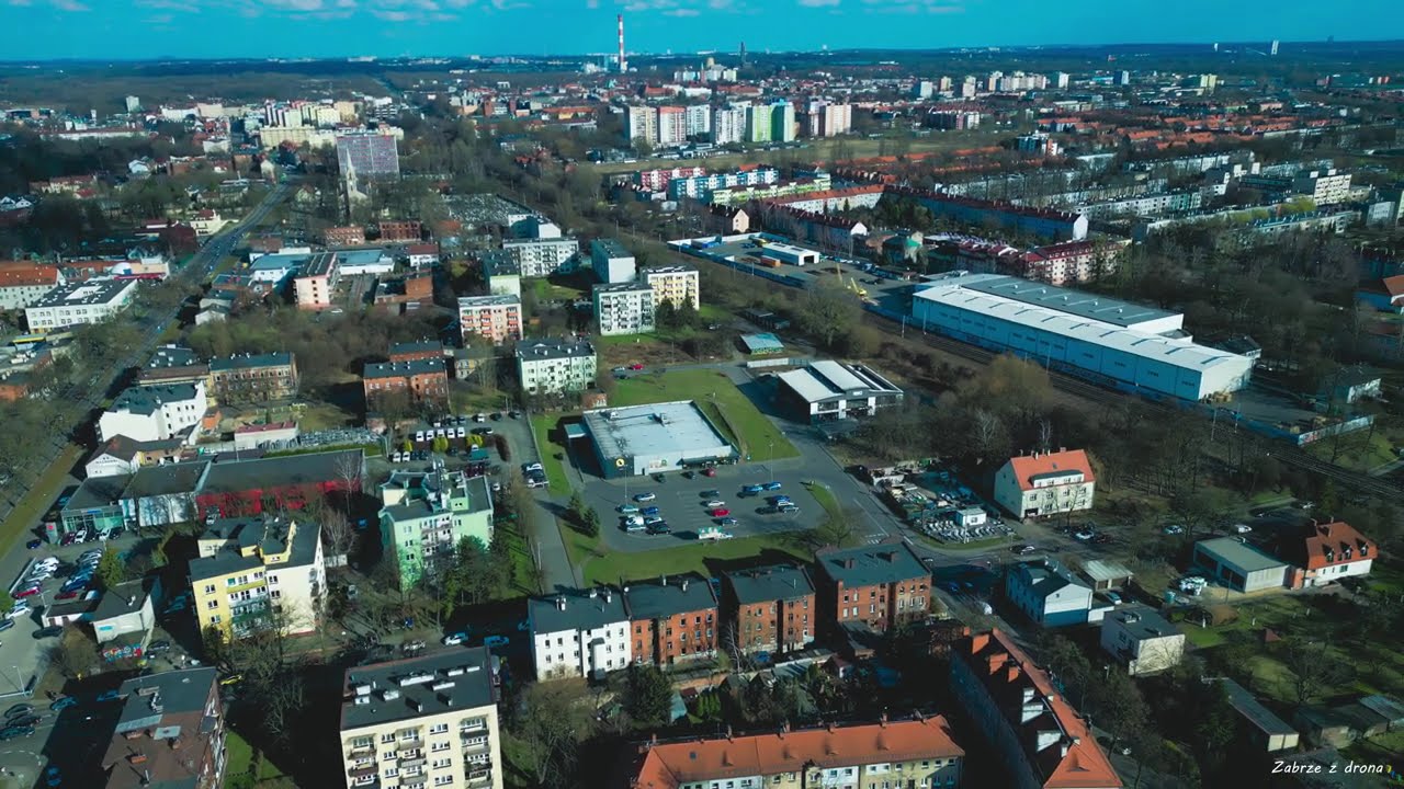 Zabrze z drona - centrum widok okolicy ul.Wolności