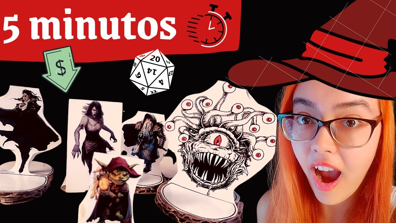 Como fazer miniaturas de papel? Miniatura rápida e fácil para RPG em 5 minutos