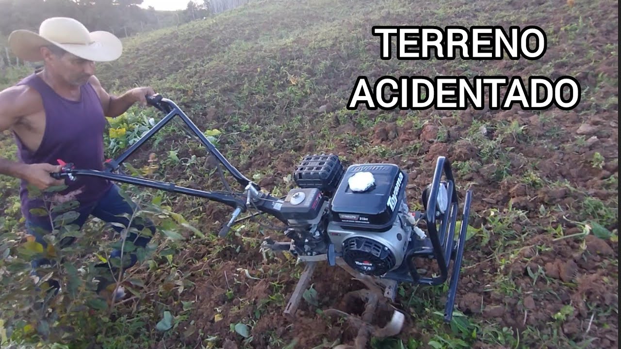 MOTO CULTIVADOR EM TERRENO ACIDENTADO! Veja alguma ferramentas que fiz