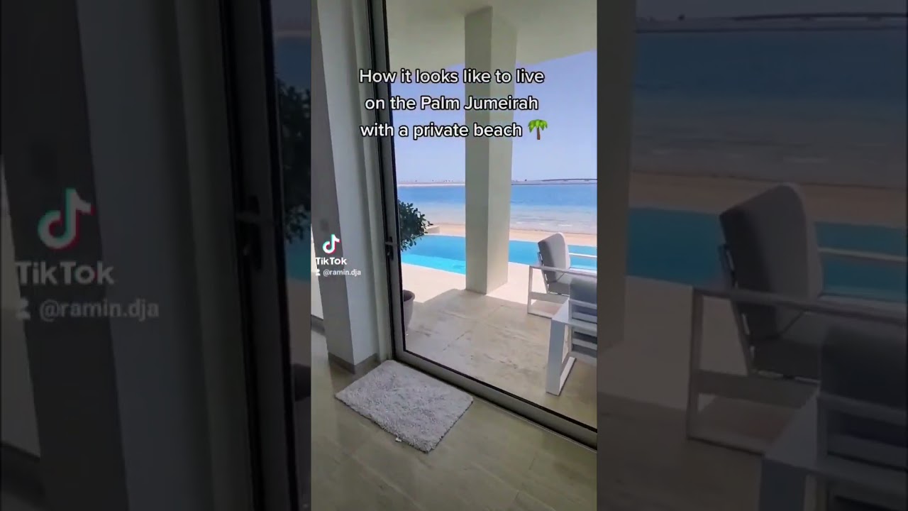 Villa on Palm Jumeirah with private beach 😱 #dubai #motivation #autos