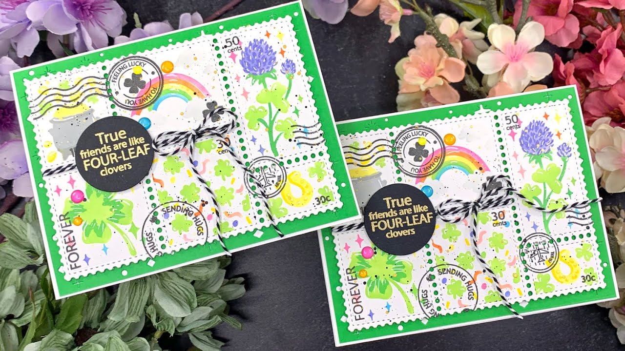Lucky Friend Postage Collage Cards | Waffle Flower Crafts
