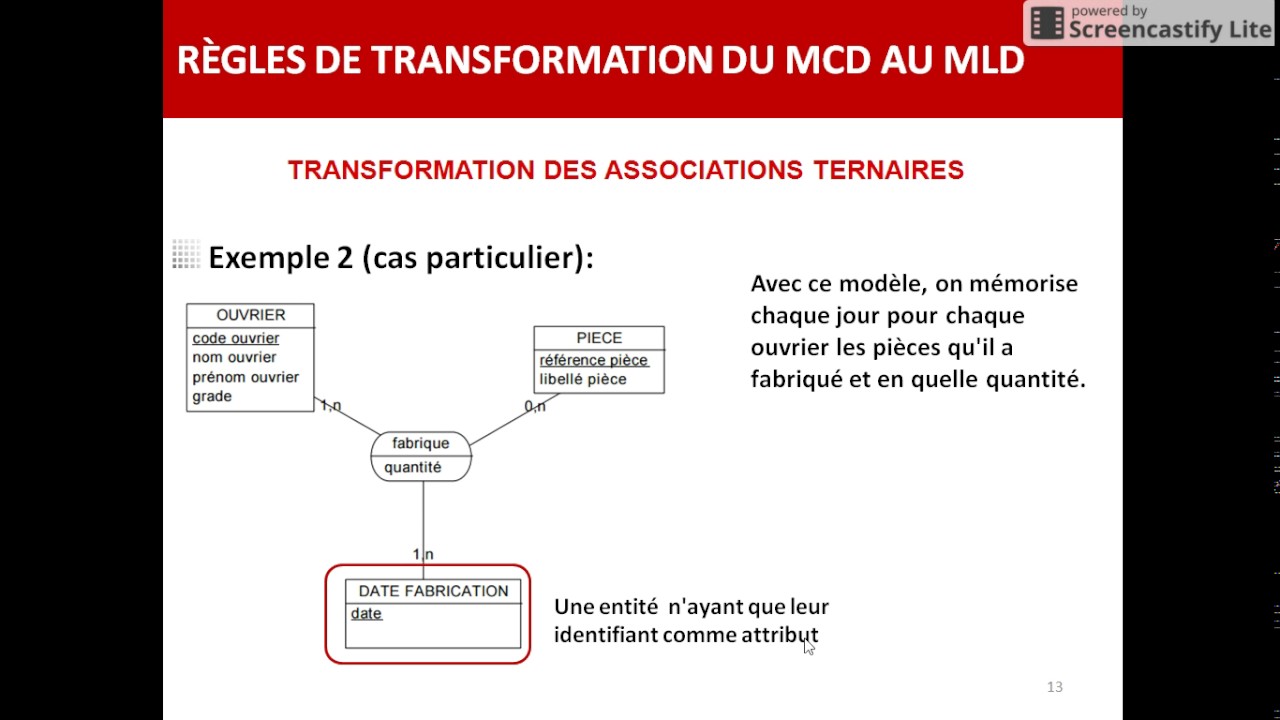 Base de données: passage du MCD ou MLD  Mar 7, 2017 2:41 PM