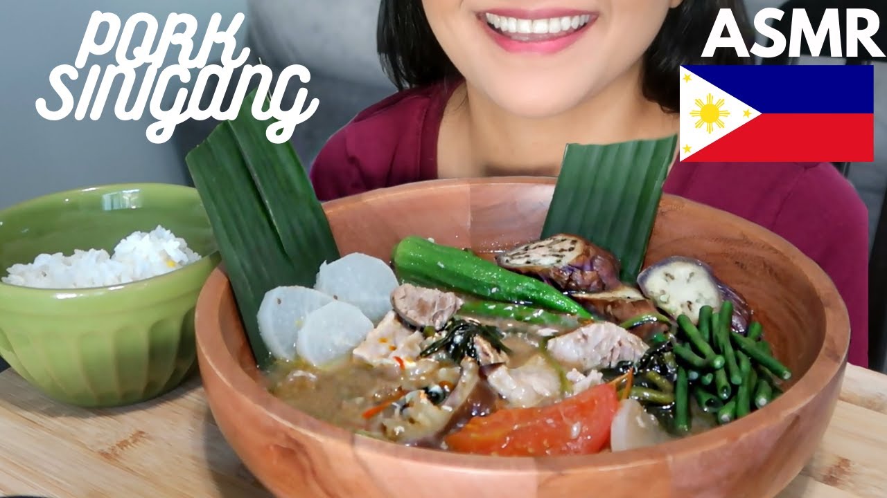 ASMR Pork Sinigang FILIPINO FOOD EATING SOUND MUKBANG *whispering*