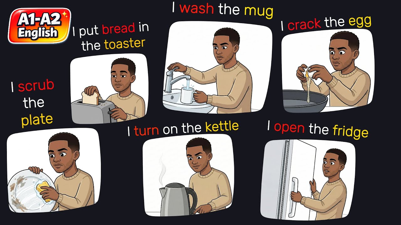 English in the Kitchen (A1–A2) | 25 Daily Sentences for Beginners | Easy English Club