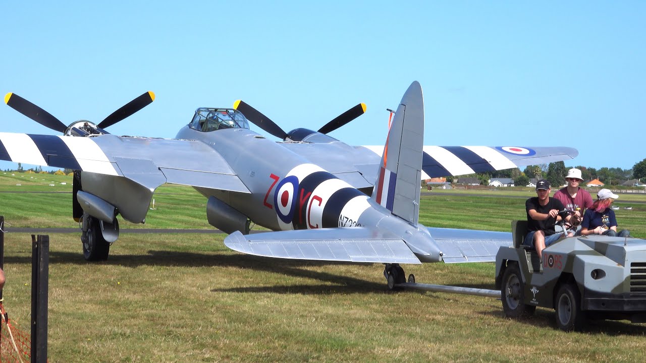Former RNZAF DH.98 Mosquito Fighter-Bomber Engine Start and Run