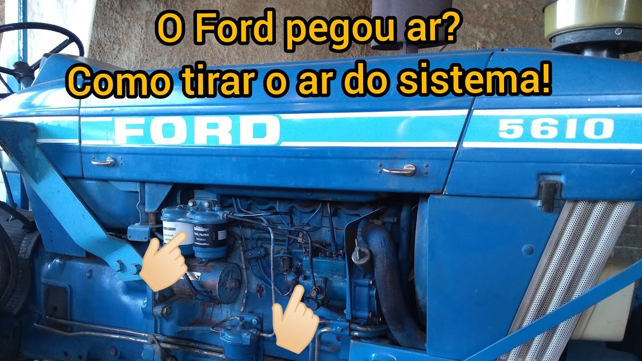 Como tirar ar do sistema de diesel do trator Ford