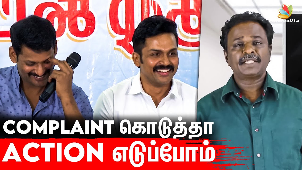 Actor Karthi and Vishal Fun Speech At Nadigar Sangam Press Meet | Nassar