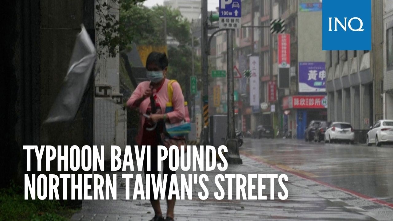 Typhoon Bavi pounds Northern Taiwan's streets