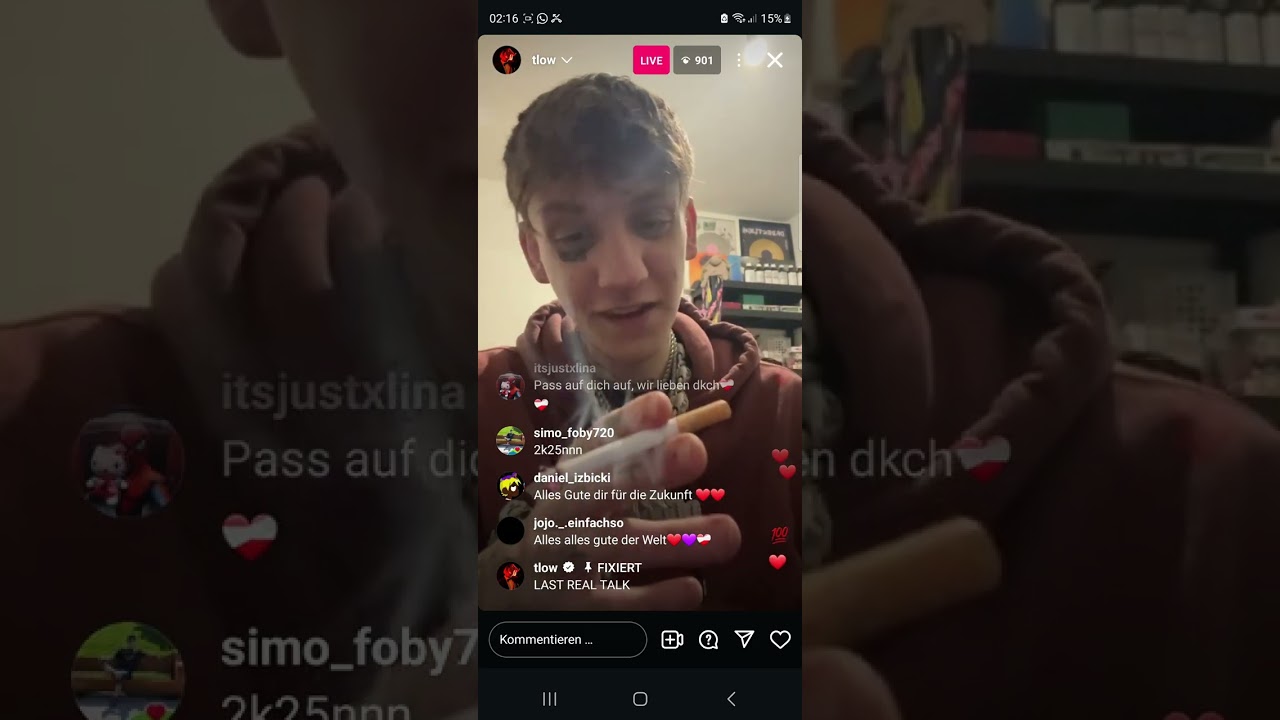 tlows letzte Worte vor Pause | keine Ahnung von wann | tlow insta livestream