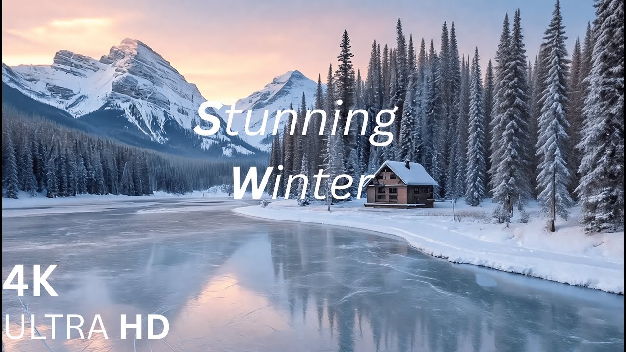 Stunning Winter & Mountain Landscapes  Relaxing Background Music