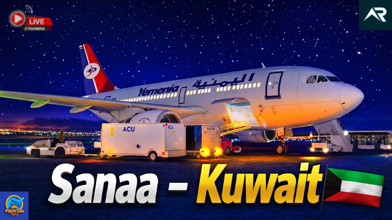 🔴 Live RFS- Real Flight Simulator | Sanaa to Kuwait | Yemenia Airbus A310-300 |RFS Live