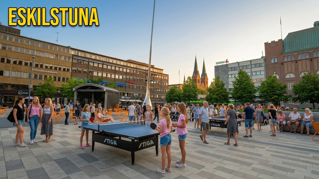 Eskilstuna, Sweden Peaceful City Tour in 4K