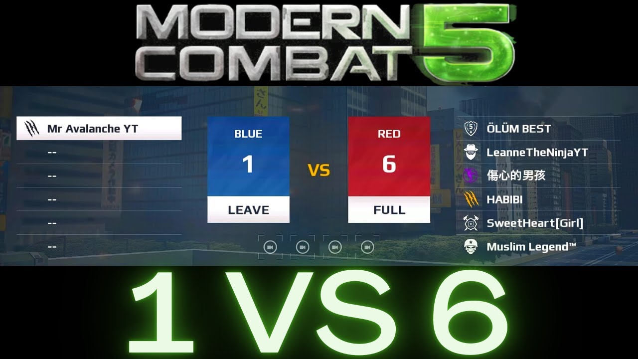 1v6 Death battle - Modern Combat 5