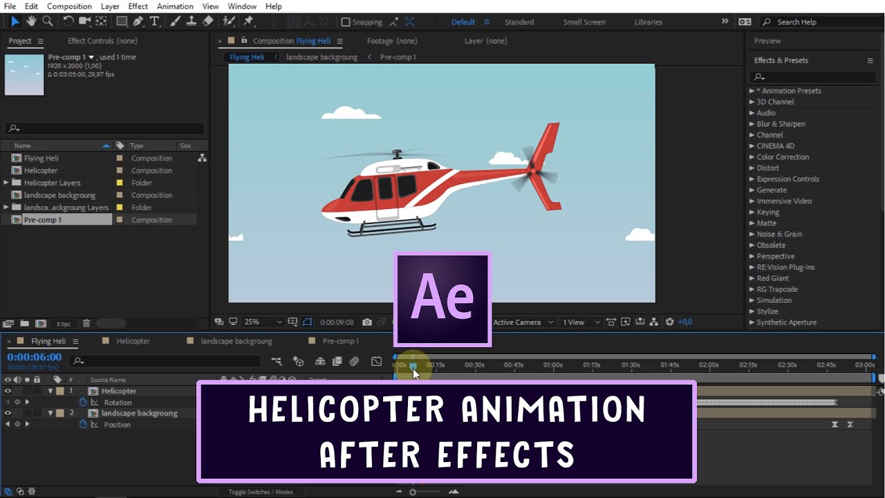 Как анимировать вертолет в AFter Effects
