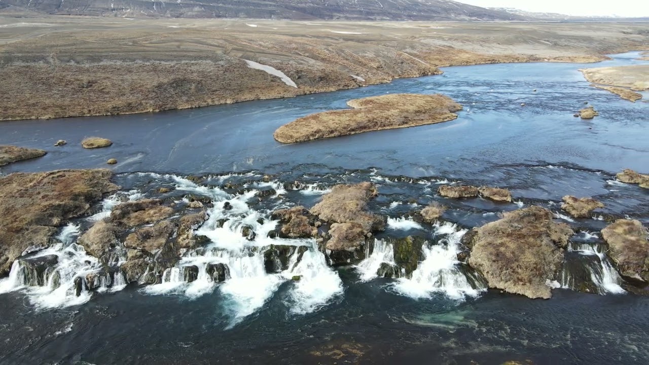 Icelandic Waterfalls: Hjálpafoss and Fossbrekkur  - Iceland | 4K Drone Footage