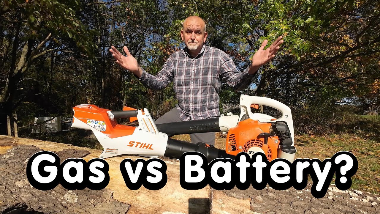 Stihl BG50 против BGA60 — бензиновые и аккумуляторные воздуходувы