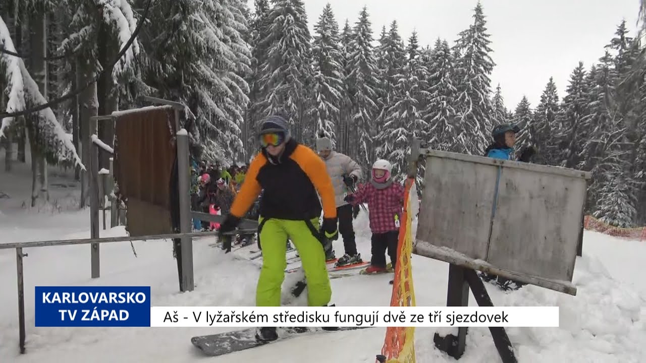 Aš: V lyžařském středisku fungují dvě ze tří sjezdovek (TV Západ)
