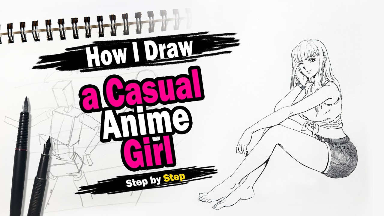 How I Draw a Casual Anime Girl|カジュアルなアニメ少女の描き方