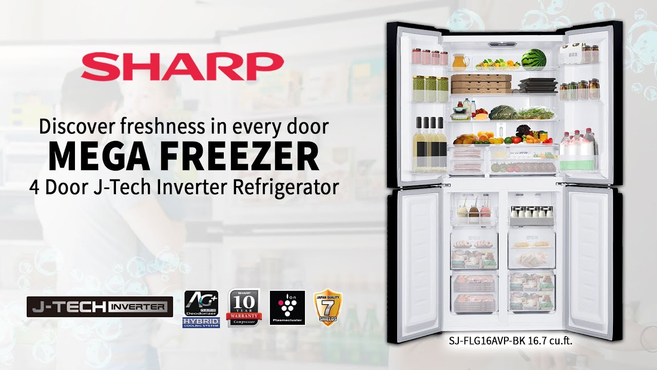 Sharp 4-Door J-Tech Inverter Refrigerator
