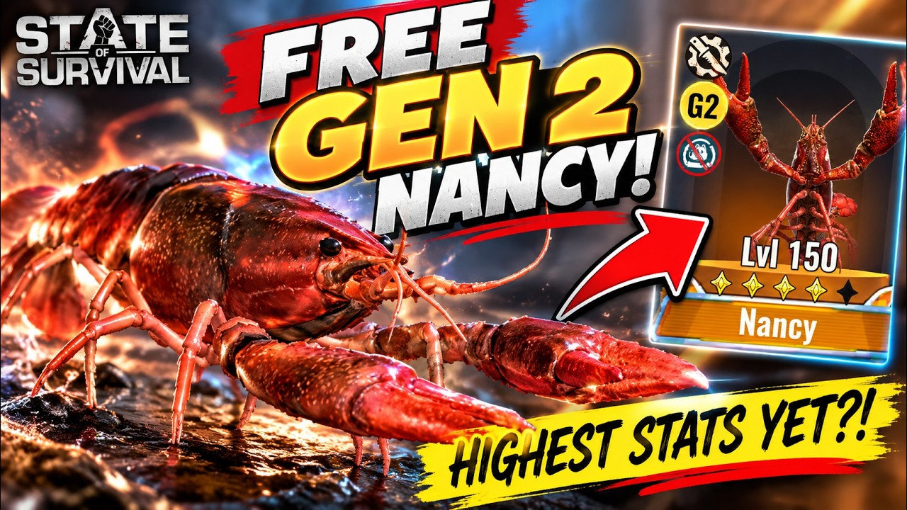 DARMOWA GEN 2 NANCY?! Najlepsze statystyki zwierzaka w State of Survival! 🦞