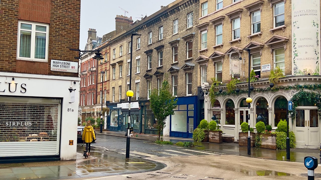 ☔️ Walking in Marylebone [4K] | HEAVY rain | London September 2024