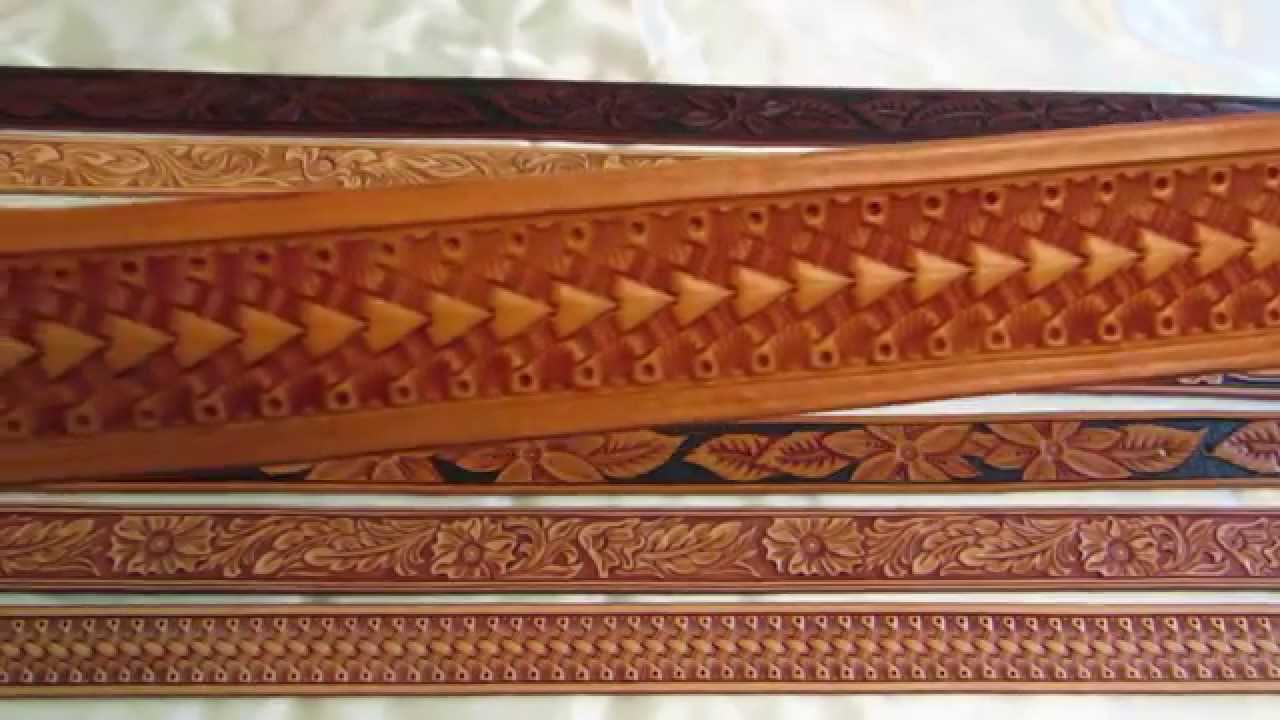Assorted custom leather belts