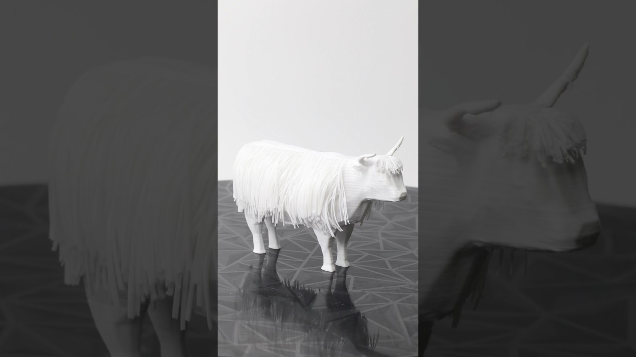 3D Printed Hairy Cow. #3dprinting #farm #animals