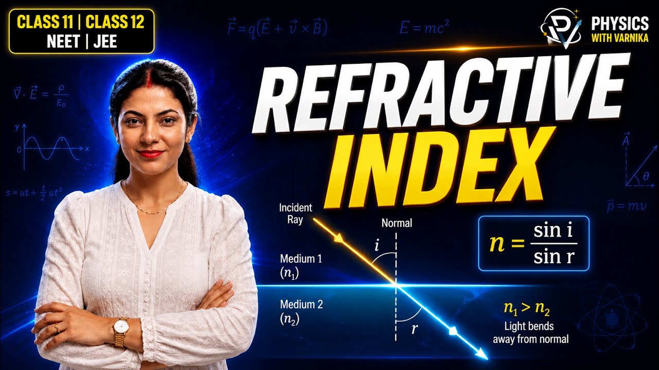 Class 12 | Refractive Index & Refraction Through Glass Slab | Principle of Reversibility | Optics