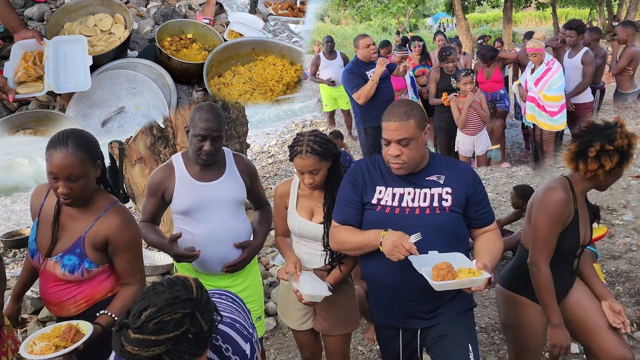Huge pot of  vegetable rice | steam fish | 75 dumplings | fry chicken |Colaz Smithtv | river full